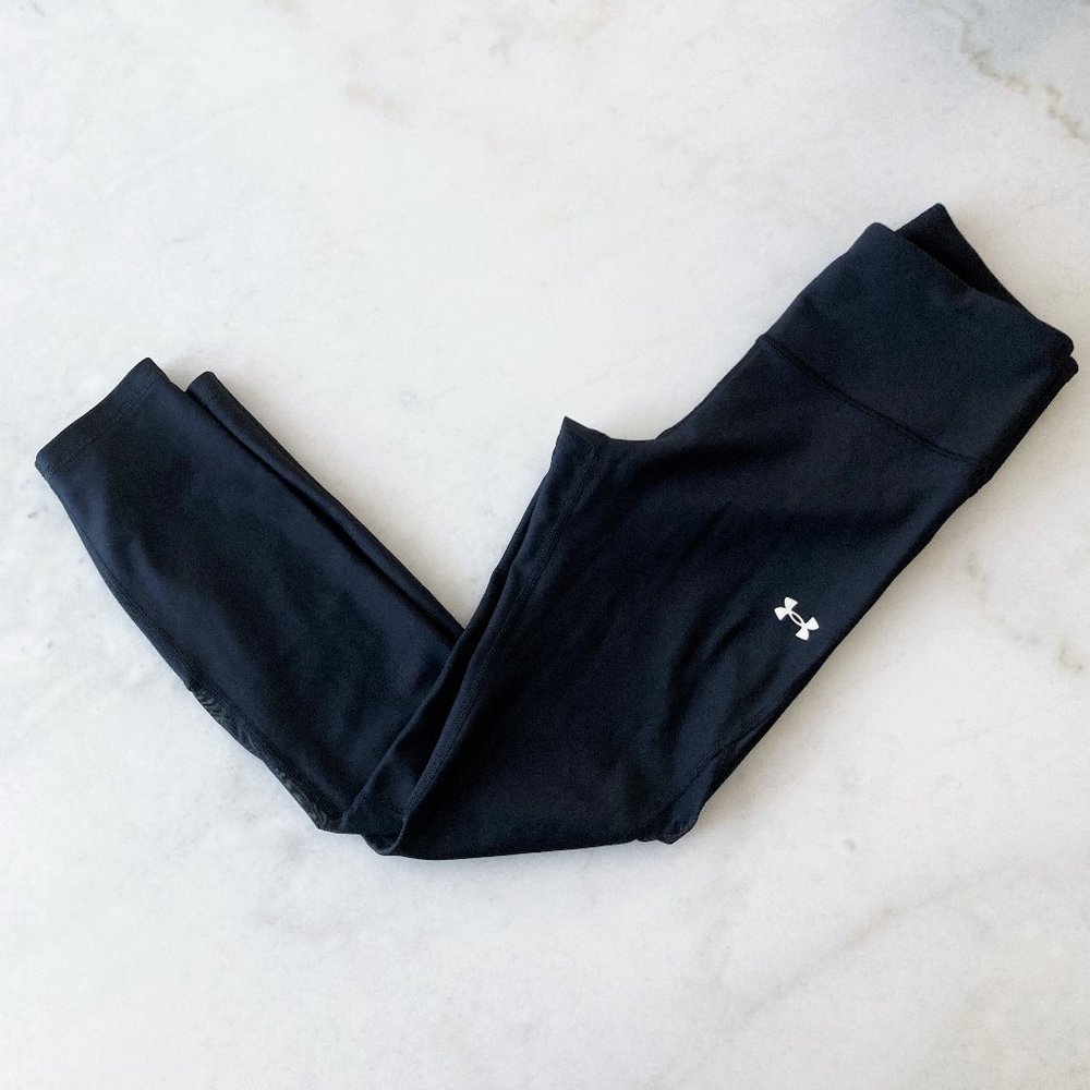 Under Armour Project Rock Heat Gear black high rise ankle leggings / tights pant